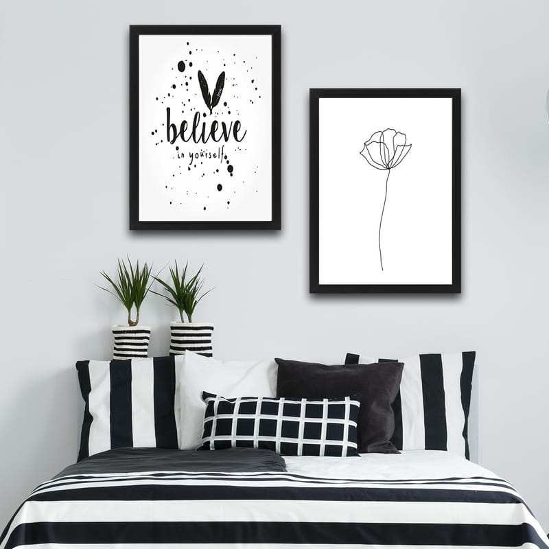 Koristeellinen Kehystetty Maalaus 2-os 30x40 cm - Monivärinen - Sisustustuotteet - Taulu & taide - Canvas-taulu