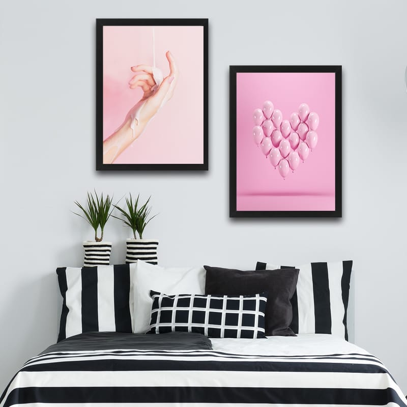 Koristeellinen Kehystetty Maalaus 2-os 30x40 cm - Monivärinen - Sisustustuotteet - Taulu & taide - Canvas-taulu