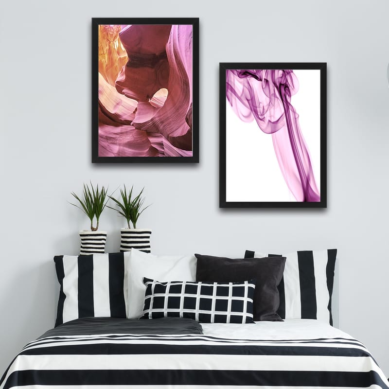 Koristeellinen Kehystetty Maalaus 2-os 30x40 cm - Monivärinen - Sisustustuotteet - Taulu & taide - Canvas-taulu