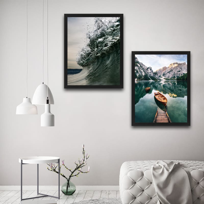 Koristeellinen Kehystetty Maalaus 2-os 30x40 cm - Monivärinen - Sisustustuotteet - Taulu & taide - Canvas-taulu