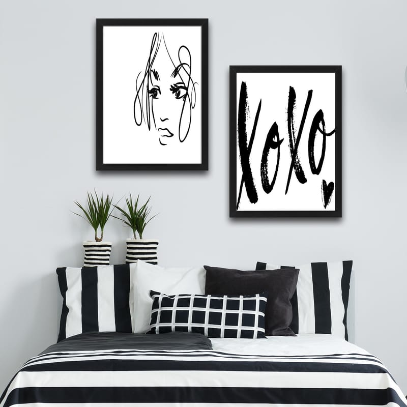 Koristeellinen Kehystetty Maalaus 2-os 30x40 cm - Monivärinen - Sisustustuotteet - Taulu & taide - Canvas-taulu