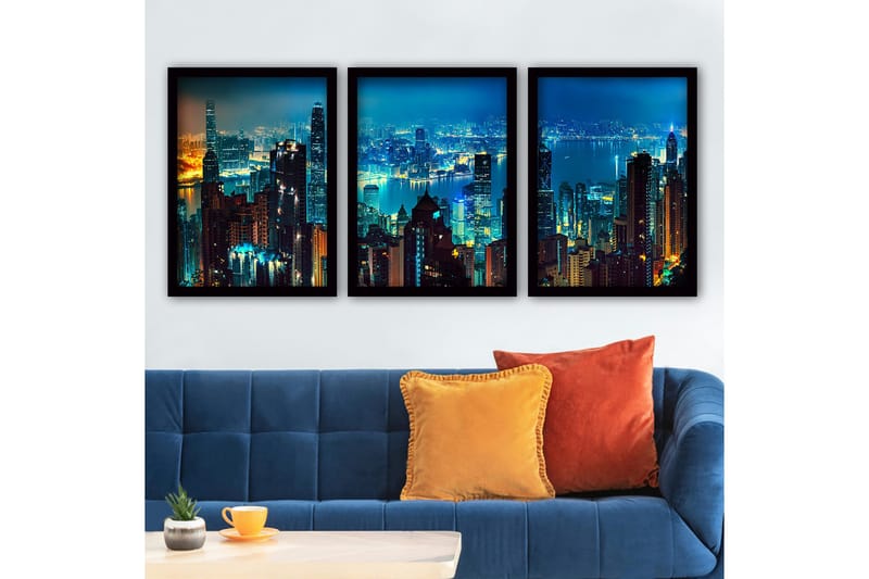 Koristeellinen Kehystetty Maalaus 3-os 35x45 cm, Monivärinen