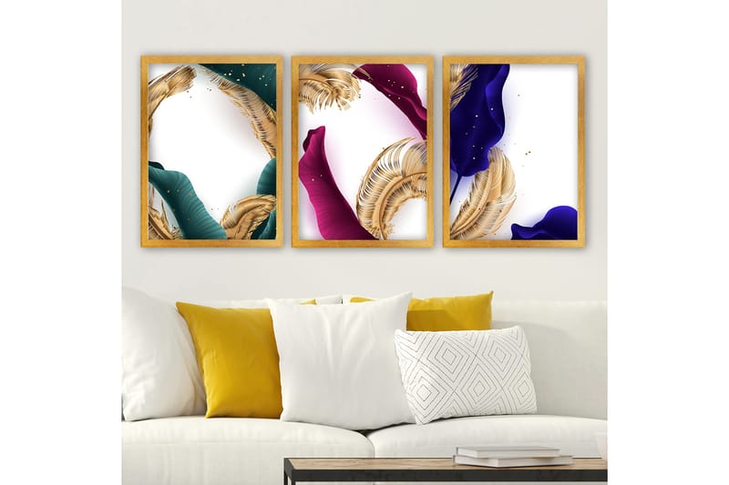 Koristeellinen Kehystetty Maalaus 3-os 35x45 cm, Monivärinen