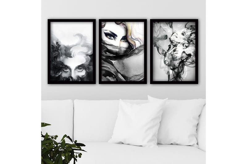 Koristeellinen Kehystetty Maalaus 3-os 35x45 cm, Monivärinen