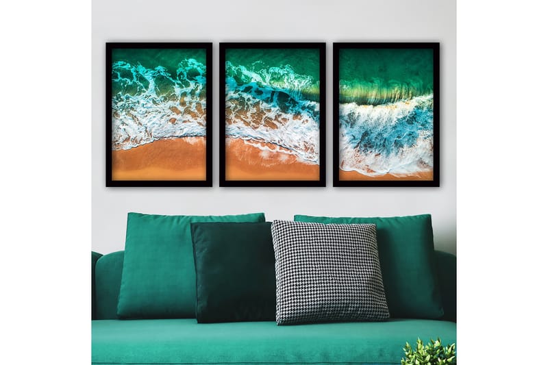 Koristeellinen Kehystetty Maalaus 3-os 35x45 cm - Monivärinen - Sisustustuotteet - Taulu & taide - Canvas-taulu