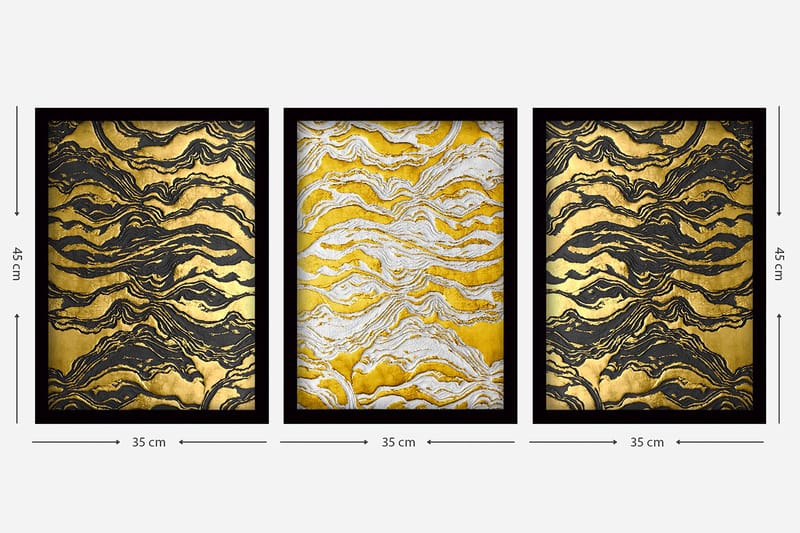 Koristeellinen Kehystetty Maalaus 3-os 35x45 cm - Monivärinen - Sisustustuotteet - Taulu & taide - Canvas-taulu