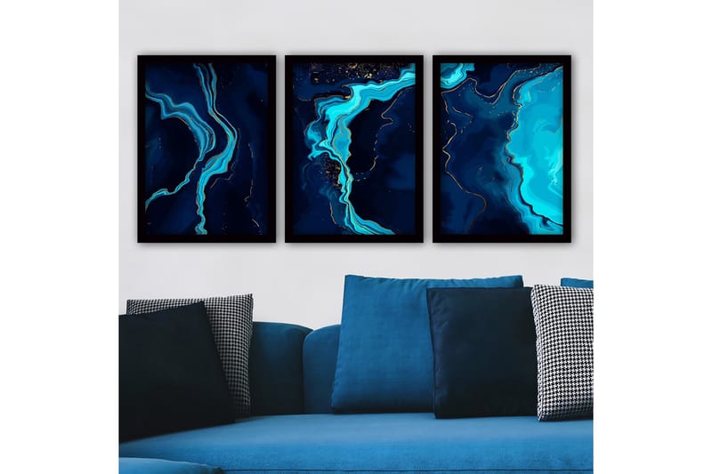 Koristeellinen Kehystetty Maalaus 3-os 35x45 cm - Monivärinen - Sisustustuotteet - Taulu & taide - Canvas-taulu