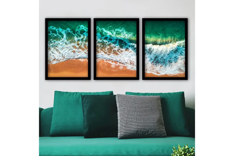 Koristeellinen Kehystetty Maalaus 3-os 35x45 cm, Monivärinen