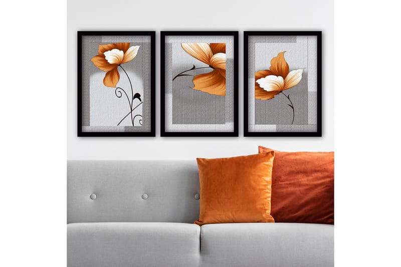 Koristeellinen Kehystetty Maalaus 3-os 35x45 cm, Monivärinen