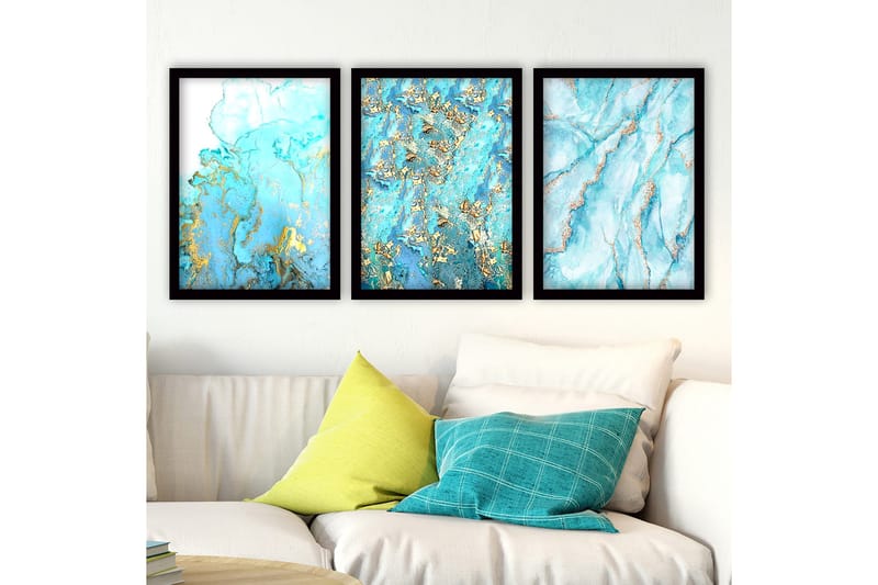 Koristeellinen Kehystetty Maalaus 3-os 35x45 cm, Monivärinen