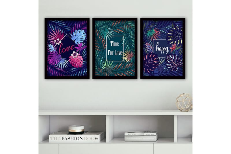 Koristeellinen Kehystetty Maalaus 3-os 35x45 cm, Monivärinen