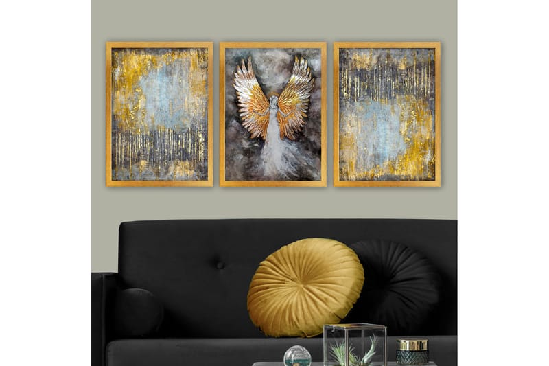 Koristeellinen Kehystetty Maalaus 3-os 35x45 cm, Monivärinen