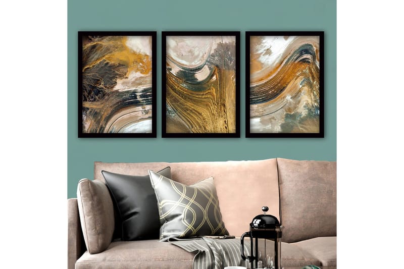 Koristeellinen Kehystetty Maalaus 3-os 35x45 cm, Monivärinen