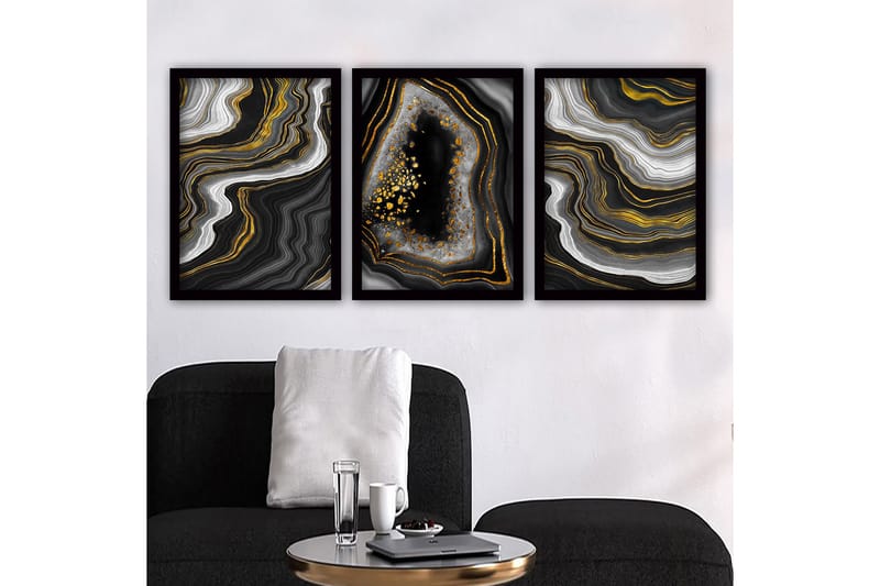 Koristeellinen Kehystetty Maalaus 3-os 35x45 cm, Monivärinen