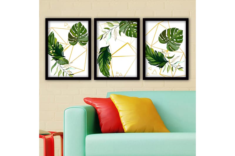 Koristeellinen Kehystetty Maalaus 3-os 35x45 cm, Monivärinen