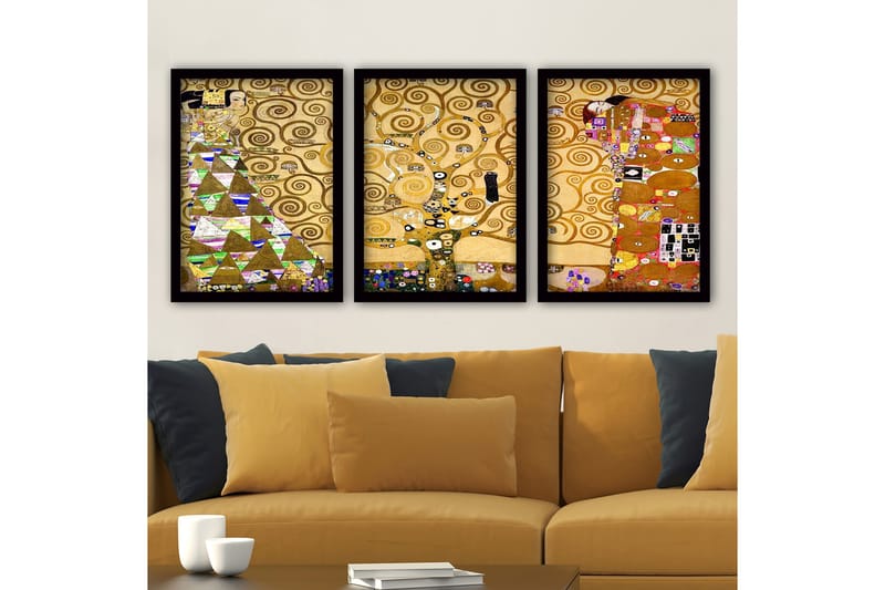 Koristeellinen Kehystetty Maalaus 3-os 35x45 cm, Monivärinen