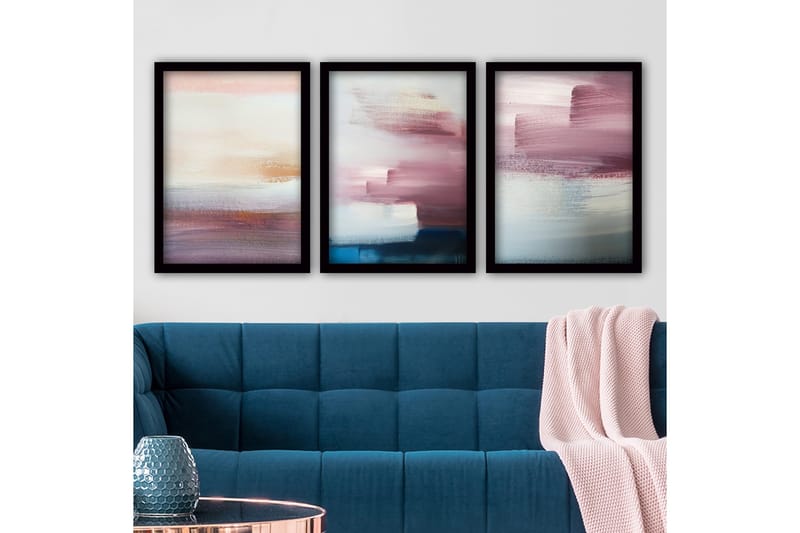 Koristeellinen Kehystetty Maalaus 3-os 35x45 cm, Monivärinen