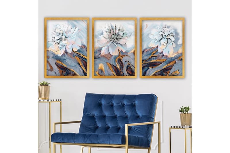 Koristeellinen Kehystetty Maalaus 3-os 35x45 cm, Monivärinen