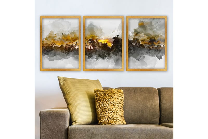 Koristeellinen Kehystetty Maalaus 3-os 35x45 cm, Monivärinen