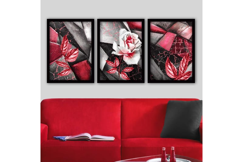 Koristeellinen Kehystetty Maalaus 3-os 35x45 cm, Monivärinen