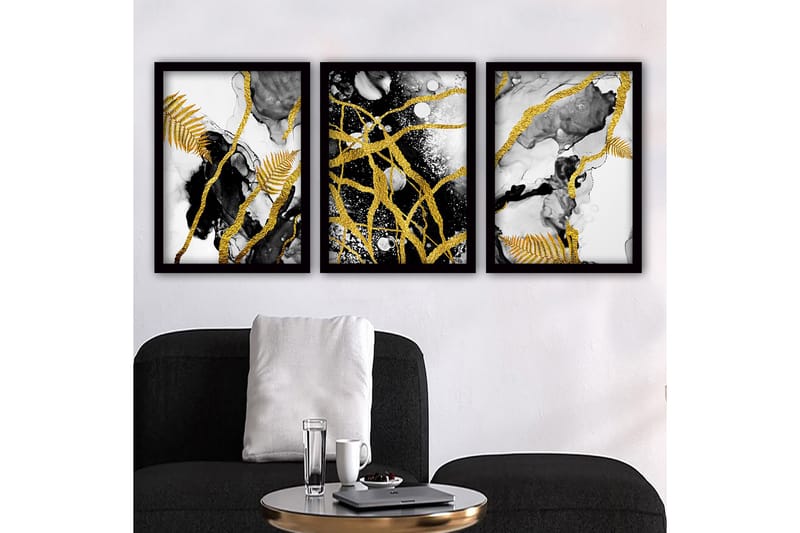 Koristeellinen Kehystetty Maalaus 3-os 35x45 cm, Monivärinen