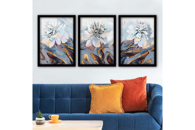 Koristeellinen Kehystetty Maalaus 3-os 35x45 cm, Monivärinen