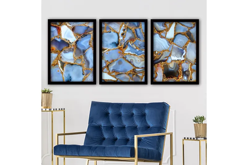 Koristeellinen Kehystetty Maalaus 3-os 35x45 cm, Monivärinen