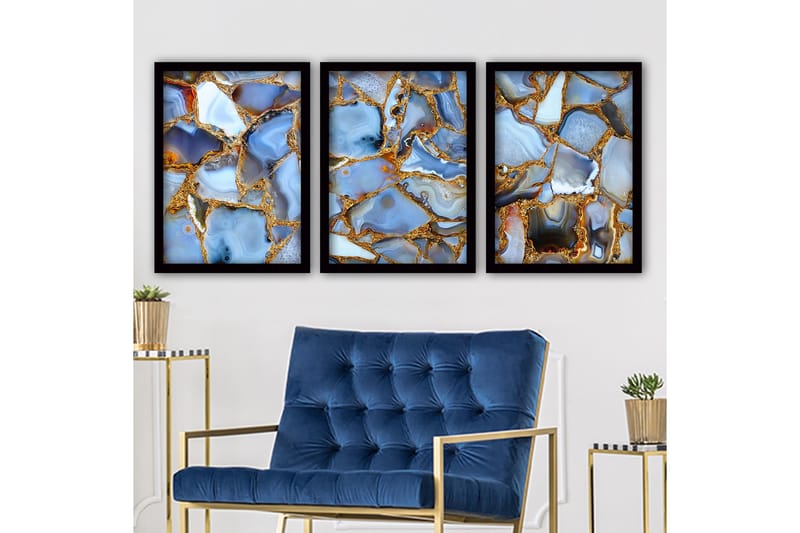 Koristeellinen Kehystetty Maalaus 3-os 35x45 cm, Monivärinen