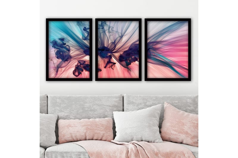 Koristeellinen Kehystetty Maalaus 3-os 35x45 cm, Monivärinen