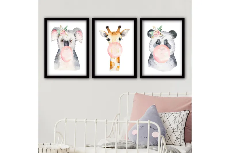 Koristeellinen Kehystetty Maalaus 3-os 35x45 cm, Monivärinen