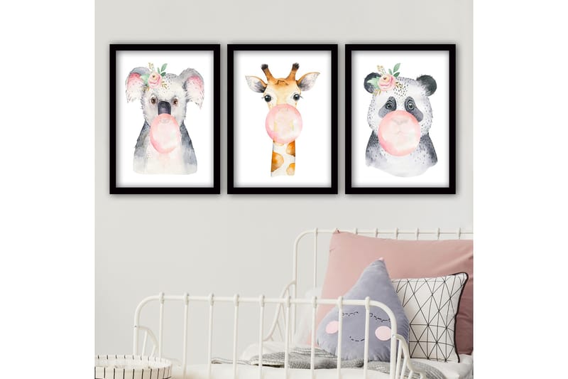 Koristeellinen Kehystetty Maalaus 3-os 35x45 cm, Monivärinen