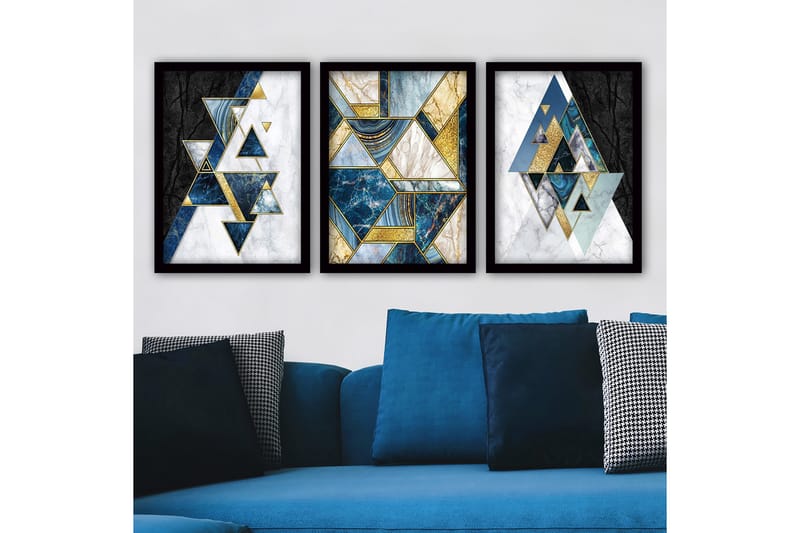 Koristeellinen Kehystetty Maalaus 3-os 35x45 cm, Monivärinen