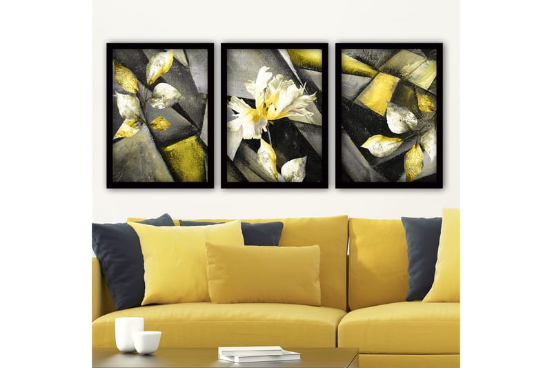 Koristeellinen Kehystetty Maalaus 3-os 35x45 cm, Monivärinen