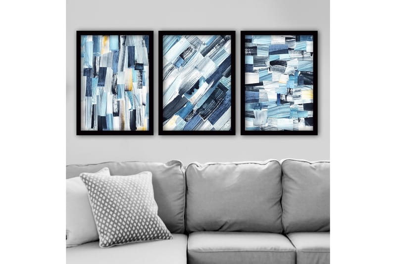 Koristeellinen Kehystetty Maalaus 3-os 35x45 cm, Monivärinen