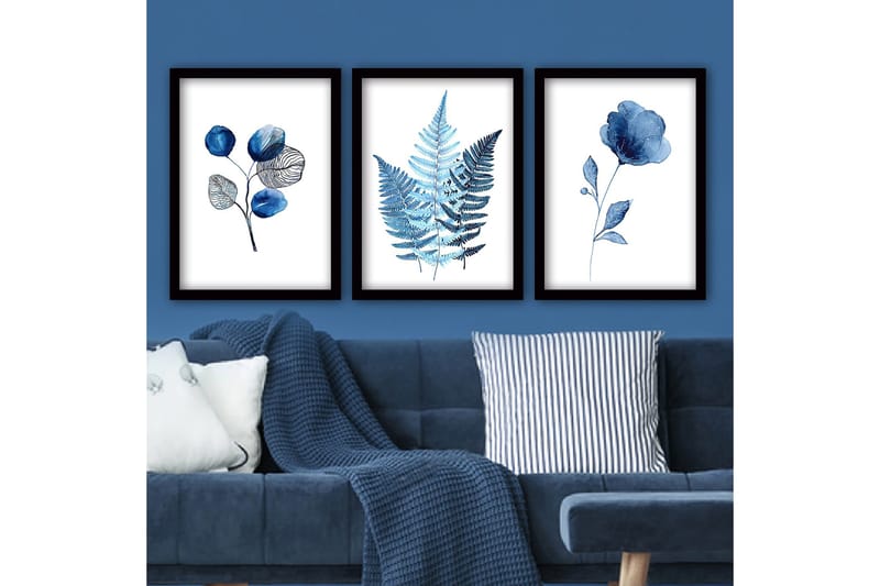 Koristeellinen Kehystetty Maalaus 3-os 35x45 cm, Monivärinen