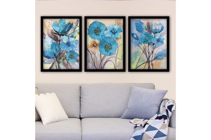 Koristeellinen Kehystetty Maalaus 3-os 35x45 cm, Monivärinen