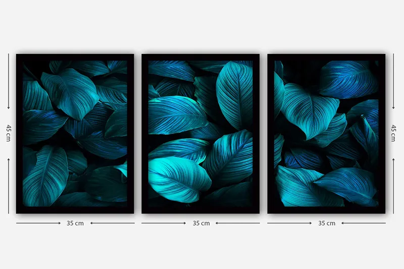 Koristeellinen Kehystetty Maalaus 3-os 35x45 cm - Monivärinen - Sisustustuotteet - Taulu & taide - Canvas-taulu