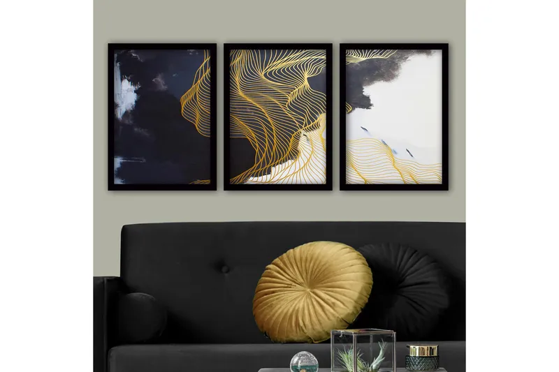 Koristeellinen Kehystetty Maalaus 3-os 35x45 cm, Monivärinen