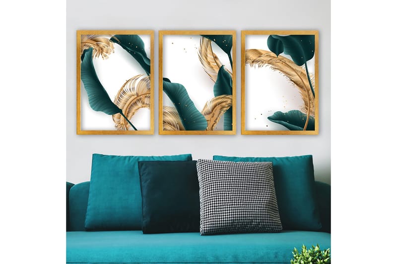 Koristeellinen Kehystetty Maalaus 3-os 35x45 cm, Monivärinen