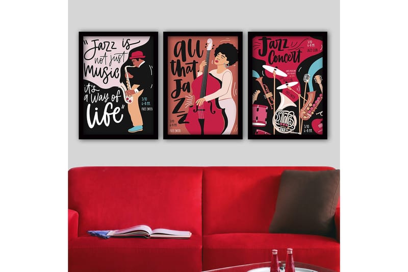 Koristeellinen Kehystetty Maalaus 3-os 35x45 cm, Monivärinen