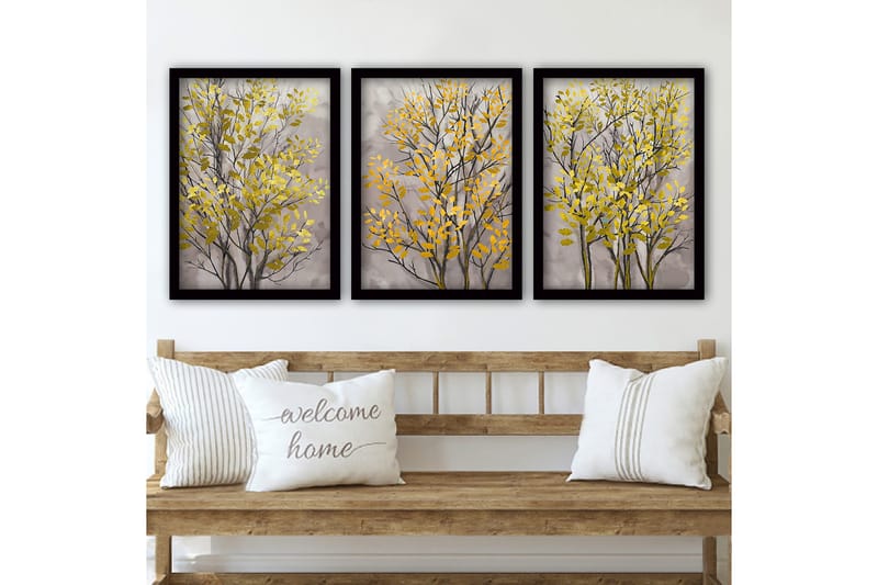 Koristeellinen Kehystetty Maalaus 3-os 35x45 cm, Monivärinen