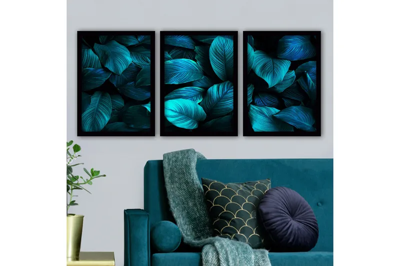 Koristeellinen Kehystetty Maalaus 3-os 35x45 cm, Monivärinen