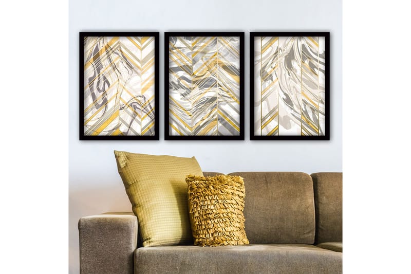 Koristeellinen Kehystetty Maalaus 3-os 35x45 cm, Monivärinen