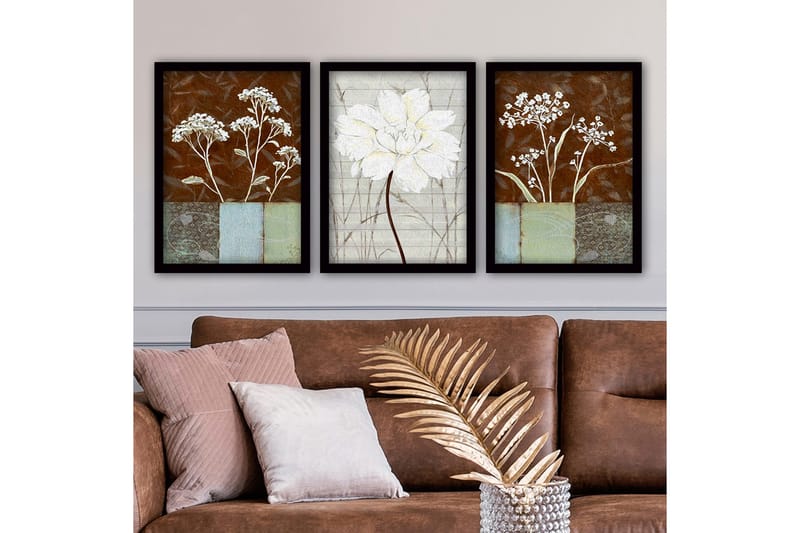 Koristeellinen Kehystetty Maalaus 3-os 35x45 cm, Monivärinen