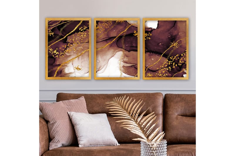 Koristeellinen Kehystetty Maalaus 3-os 35x45 cm, Monivärinen