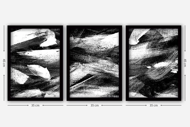 Koristeellinen Kehystetty Maalaus 3-os 35x45 cm - Monivärinen - Sisustustuotteet - Taulu & taide - Canvas-taulu