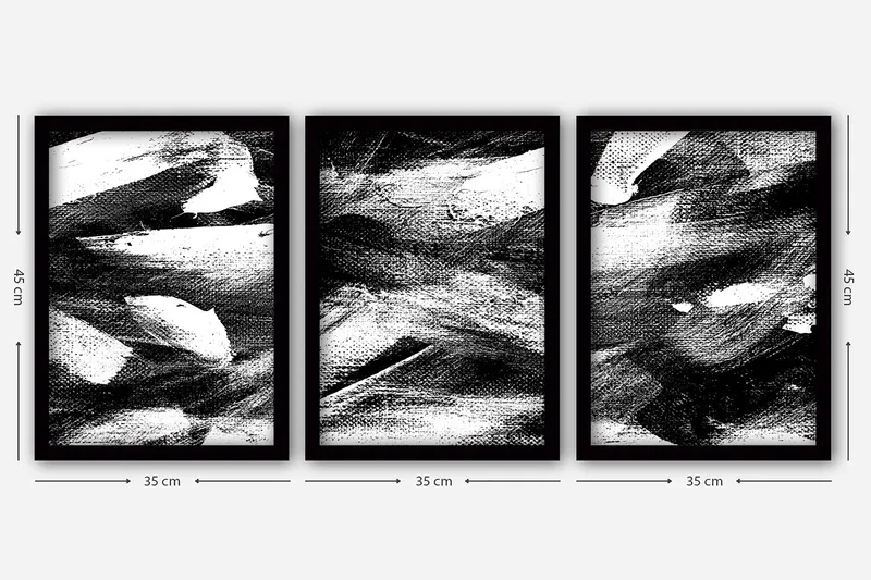 Koristeellinen Kehystetty Maalaus 3-os 35x45 cm - Monivärinen - Sisustustuotteet - Taulu & taide - Canvas-taulu