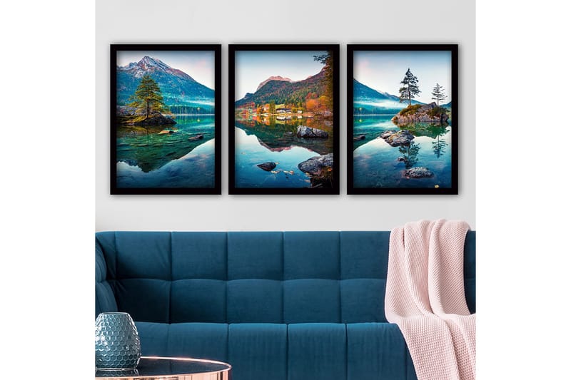 Koristeellinen Kehystetty Maalaus 3-os 35x45 cm, Monivärinen