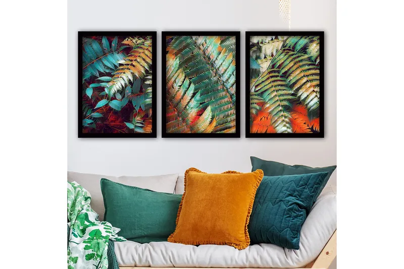 Koristeellinen Kehystetty Maalaus 3-os 35x45 cm, Monivärinen