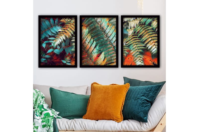 Koristeellinen Kehystetty Maalaus 3-os 35x45 cm, Monivärinen